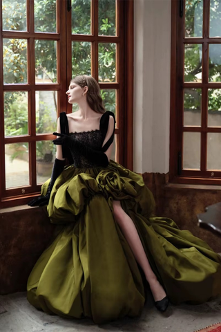 Abendkleid Olivgrün Hochzeit